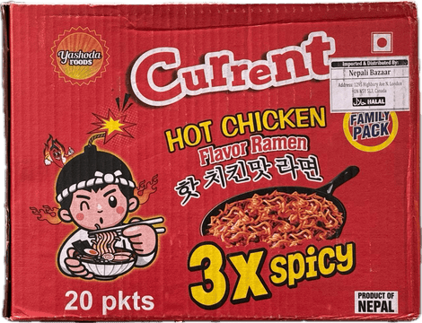 A box of 3x Spicy Hot Chicken Flavor Ramen Noodles from Current of total 2kg