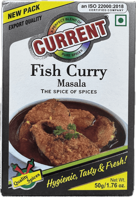 A packet of Fish Curry Masala from Current of 50g