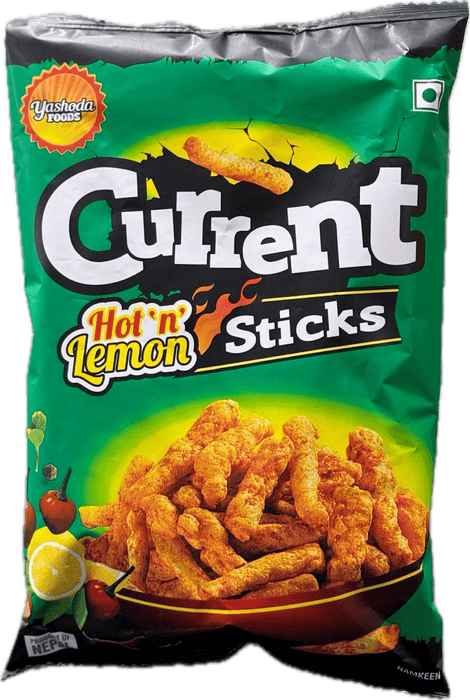 A packet of Hot n Lemon Sticks from Current of 80g