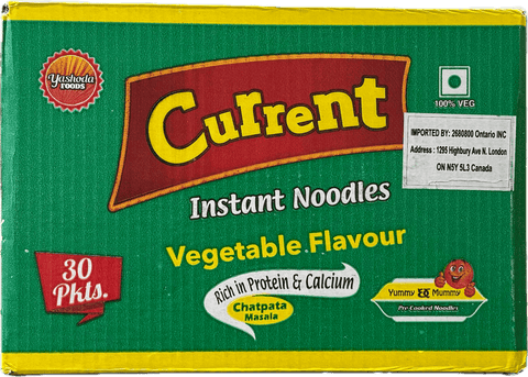 A box of Chatpat Masala Vegetable Noodles from Current of total 1.8kg