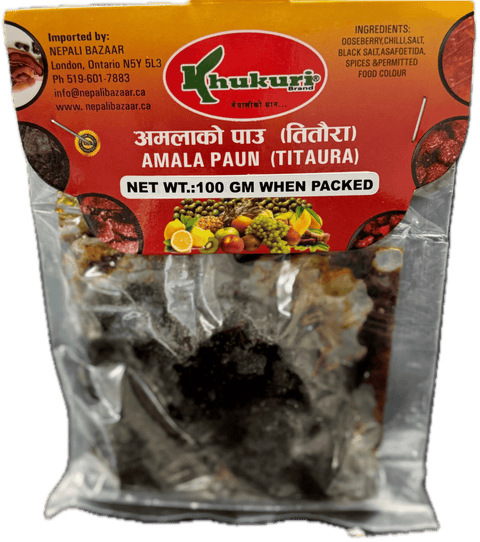 A packet of Amala Paun Titaura from Khukuri of 100g