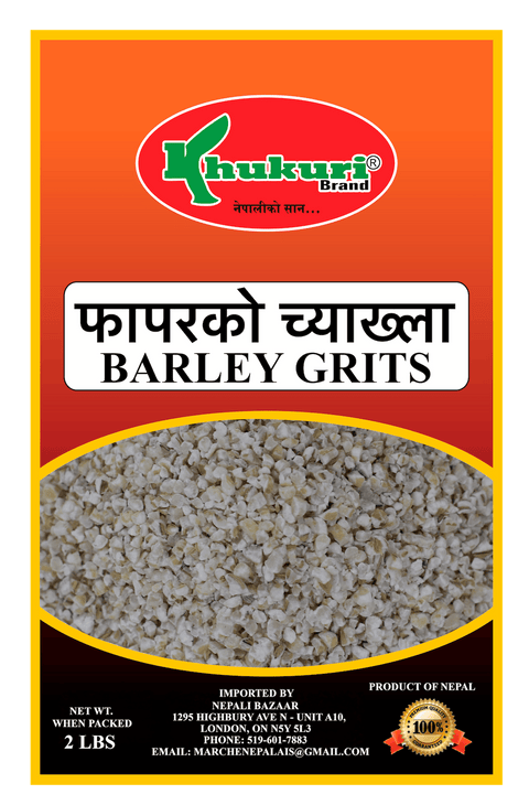 A packet of Barley Grits from Khukuri of 2 lbs