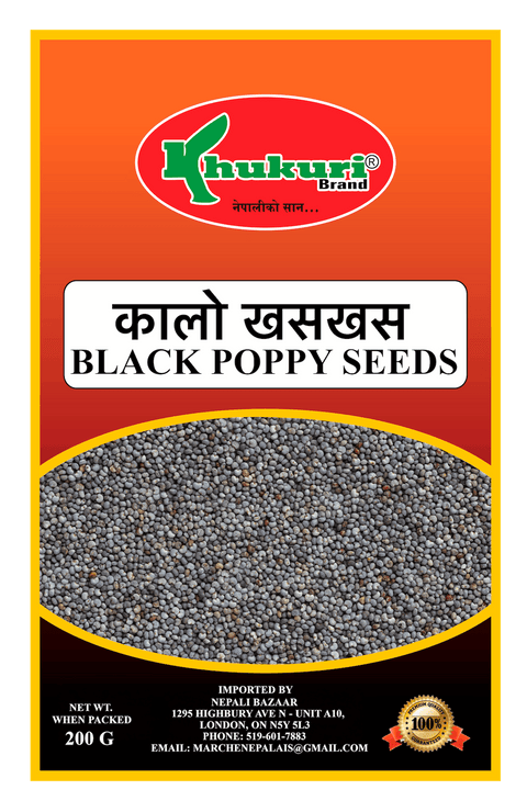 A packet of Black Poppy Seeds from Khukuri of 200g