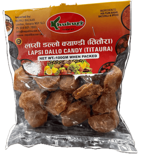 A packet of Lapsi Dallo Candy Titaura from Khukuri of 100g