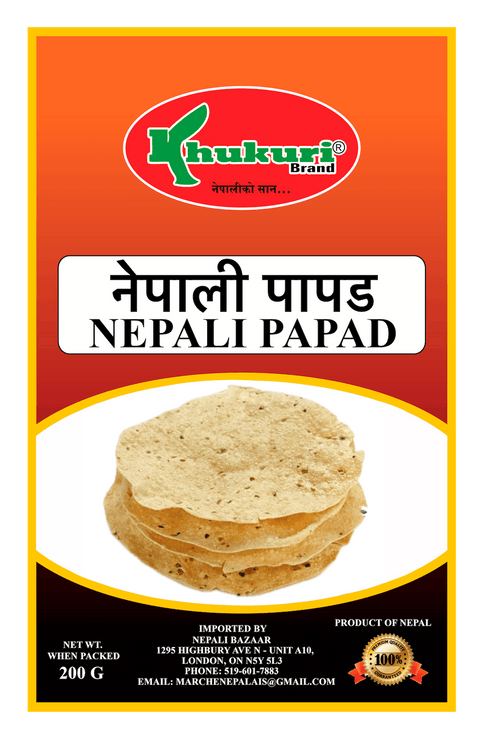 A packet of Nepali Papad from Khukuri of 200g
