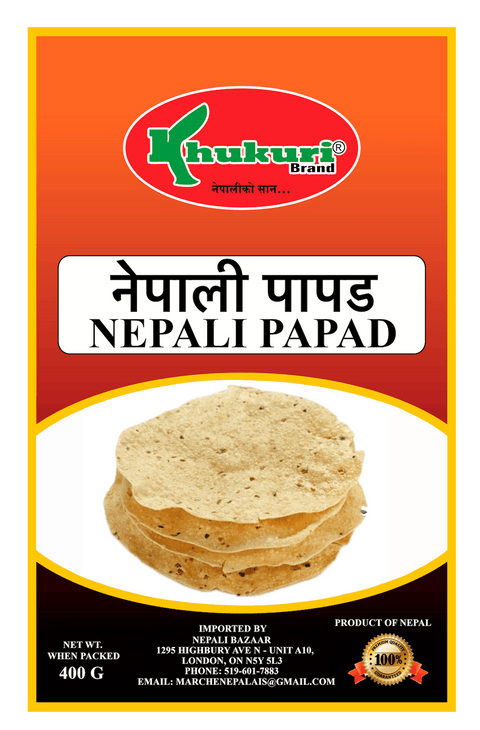 A packet of Nepali Papad from Khukuri of 400g