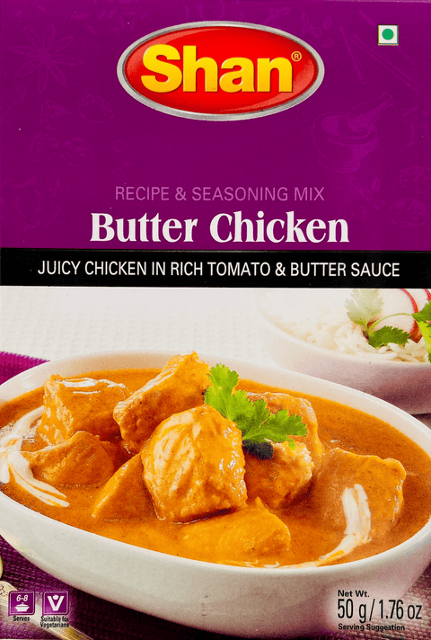 A packet of Butter Chicken Masala from Shan of 50g