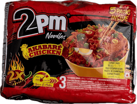 A packet of 2PM 2x Spicy Akabare Chicken Noodles of total 500g