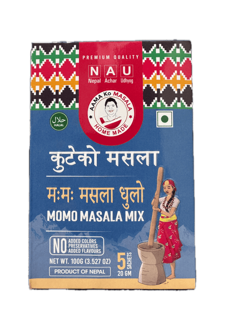 A packet of Momo Masala from Aama Ko Masala of 100g