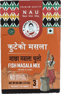 A packet of Fish Masala Mix from Aama ko Masala of 60g