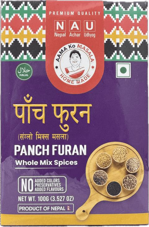 A packet of Panch Furan from Aama ko Masala of 100g