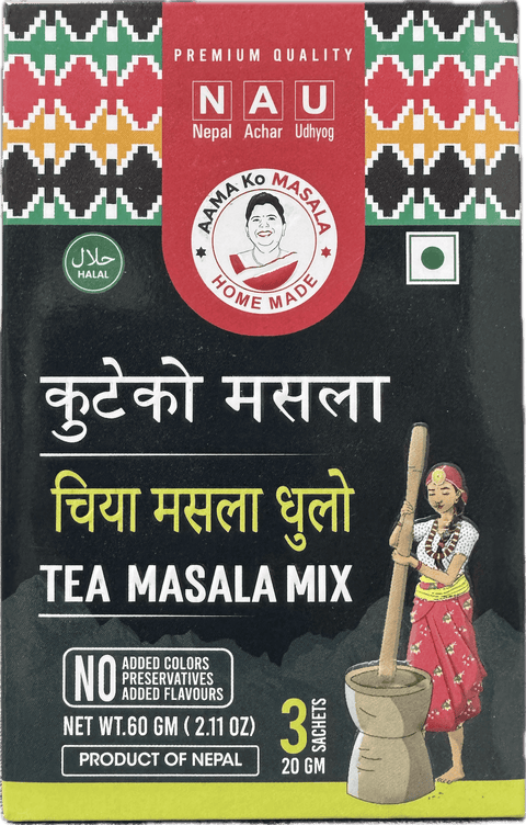 A packet of Sabji Masala Mix from Aama ko Masala of 60g