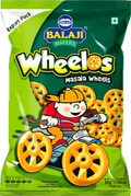 A packet of Masala Wheels Wafers from Balaji of 55g