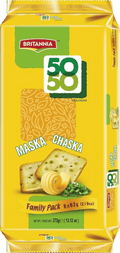 A packet of 50 50 Maska Chaska from Britannia of 372g
