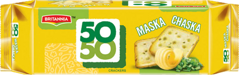 A packet of 50 50 Maska Chaska from Britannia of 62g