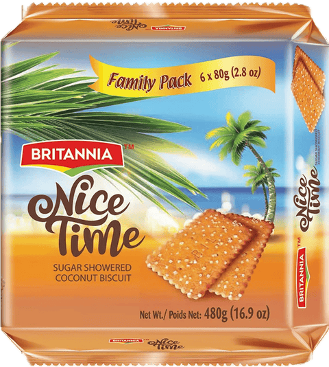 A packet of Nice Time from Britannia of 480g