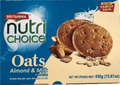 A packet of Nutri Choice Oats Almond & Milk Cookies from Britannia of 450g