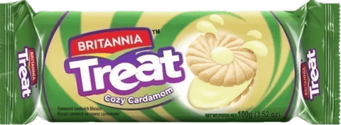 A packet of Treat Cardamom from Britannia of 100g