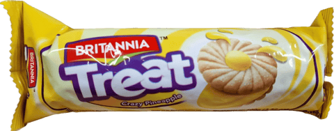 A packet of Treat Pineapple from Britannia of 100g