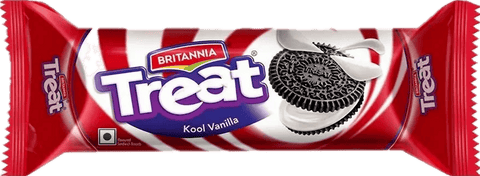 A packet of Treat Vanilla from Britannia of 100g