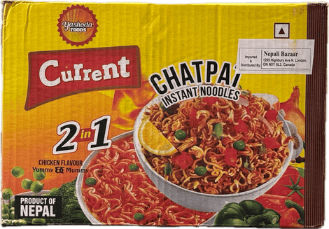 A box of Chatpat Chicken Flavour Noodles from Current of total 2.1kg