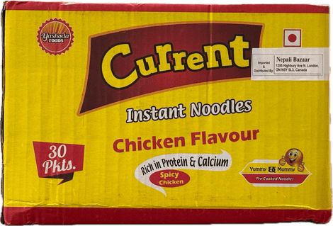 A Box of Spicy Chicken Flavour Noodles from Current of total 1.8kg