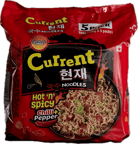 A packet of Hot n Spicy Noodles from Current of total 500g