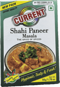 A packet of Shahi Paneer Masala from Current of 50g