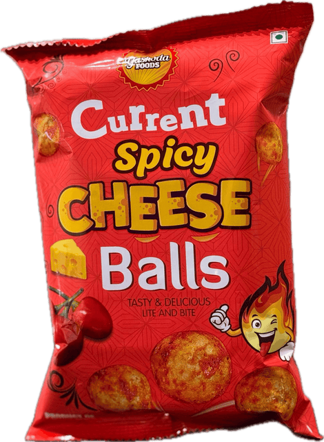 A packet of Spicy Cheese Balls from Current of 60g