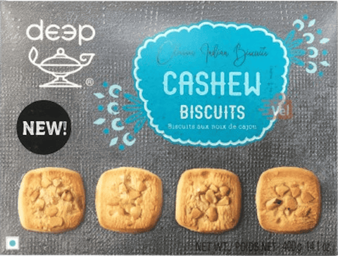 A packet of Cashew Indian Biscuits from Deep of 400g