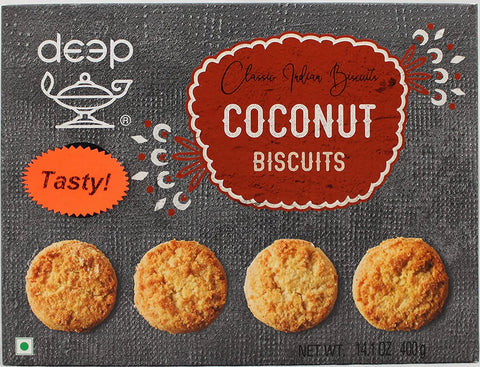 A packet of Coconut Indian Biscuits from Deep of 400g