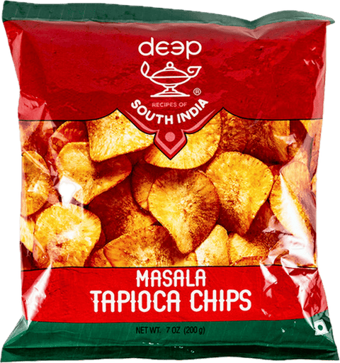 A packet of Masala Tapioca Chips from Deep of 200g