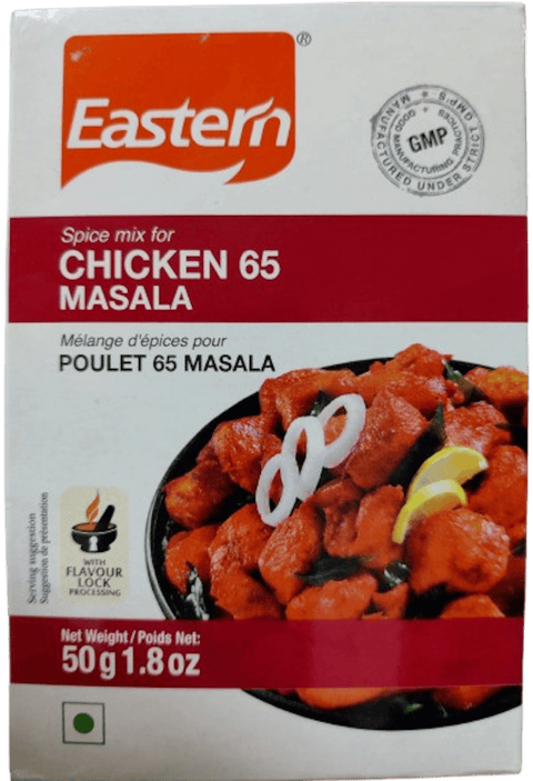 A packet of Chicken 65 Masala from Eastern of 50g