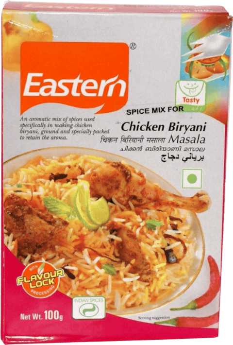 A packet of Chicken Biryani Masala from Eastern of 100g