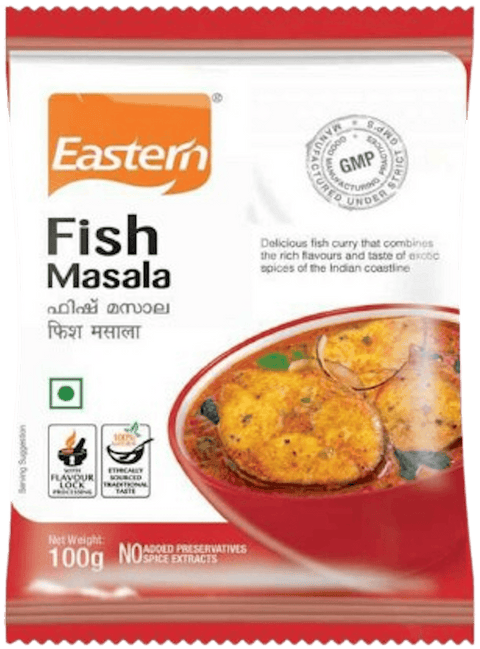 A packet of Fish Masala from Eastern of 100g