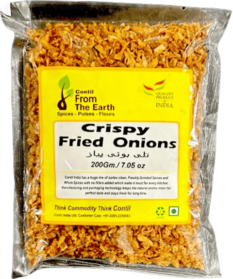 A packet of Crispy Fried Onions from From The Earth of 200g