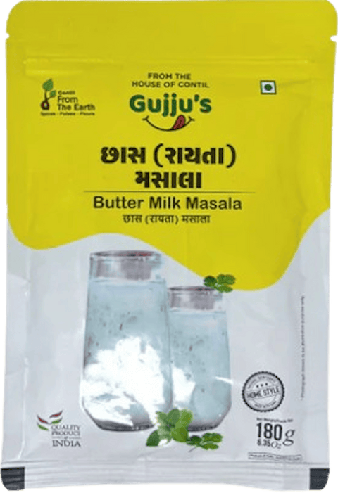A packet of Gujju's Butter Milk Masala from From The Earth of 180g