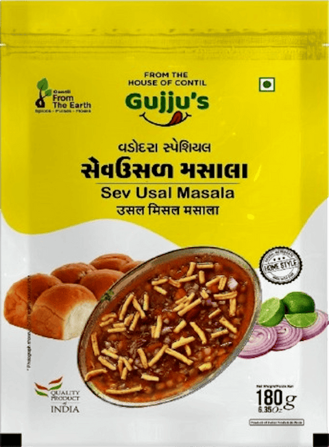 A packet of Gujju's Sev Usal Masala from From The Earth of 180g