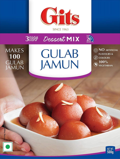 A packet of Gulab Jamun Mix from Gits of 500g