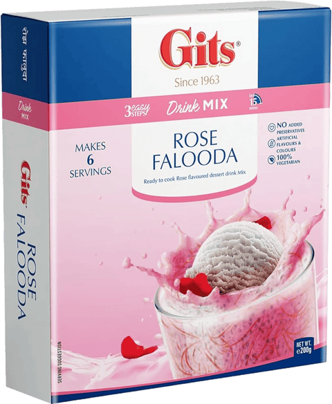 A packet of Rose Falooda Mix from Gits of 200g