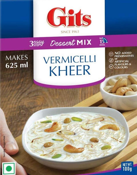 A packet of Vermicelli Kheer Mix from Gits of 100g