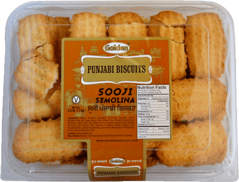 A packet of Sooji Punjabi Biscuits from Golden of 1.10 kg