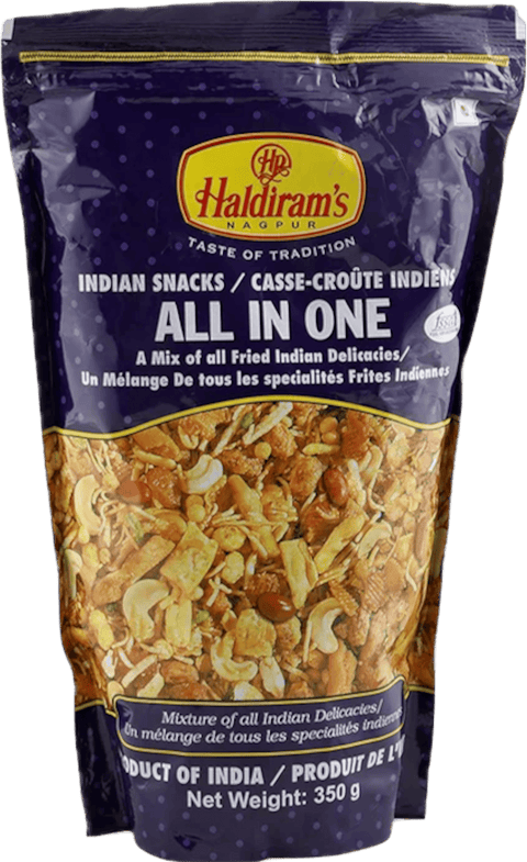 A packet of All In One from Haldirams of 350g