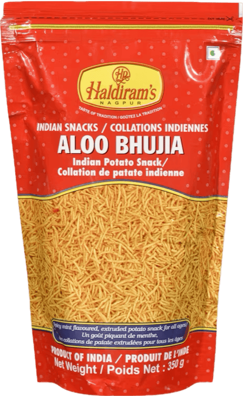 A packet of Aloo Bhujia from Haldirams of 350g