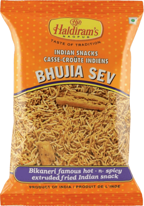 A packet of Bhujia Sev from Haldirams of 1kg