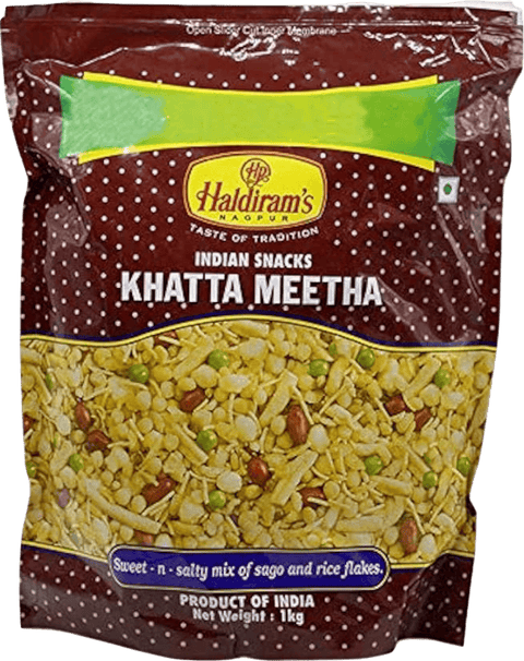 A packet of Khatta Meetha from Haldirams of 1 kg