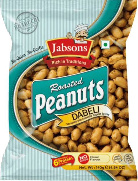 A packet of Roasted Peanuts Dabeli from Jabsons of 140g