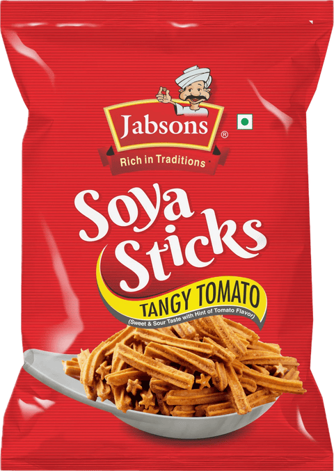 A packet of Soya Sticks Tangy Tomato from Jabsons of 180g
