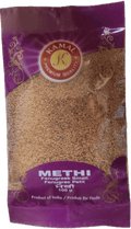 A packet of Small Methi (Fenugreek) seeds from Kamal of 100g