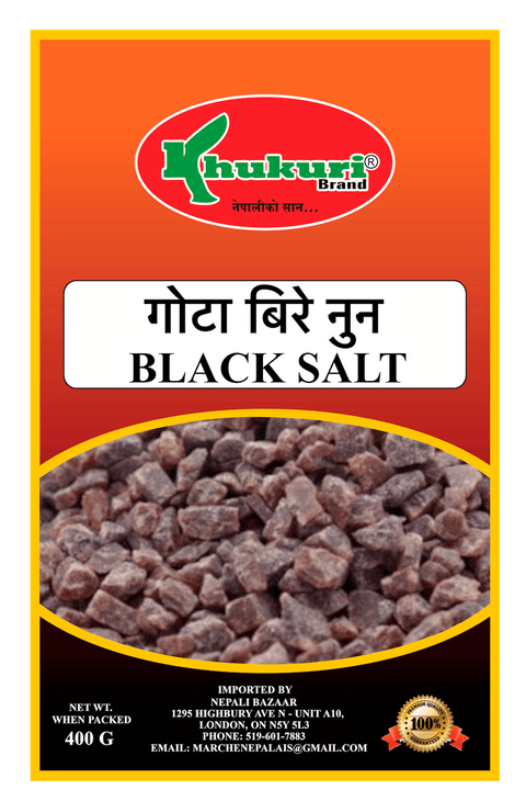 A packet of Black Salt Whole of 400g